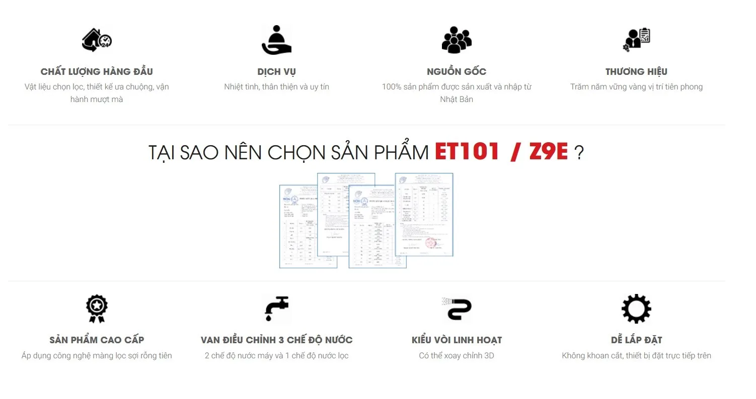 Thiết bị lọc nước Trên bồn rửa Cleansui ET101 / Z9E 2