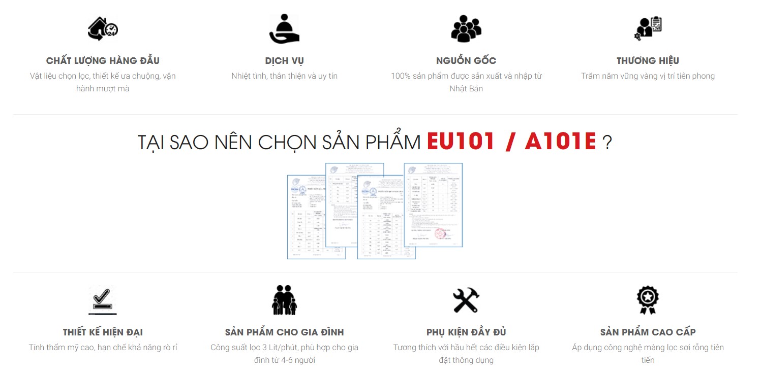 THIẾT BỊ LỌC NƯỚC DƯỚI BỒN RỬA CLEANSUI EU101 / A101E 1 THIẾT BỊ LỌC NƯỚC DƯỚI BỒN RỬA CLEANSUI EU101 / A101E 1