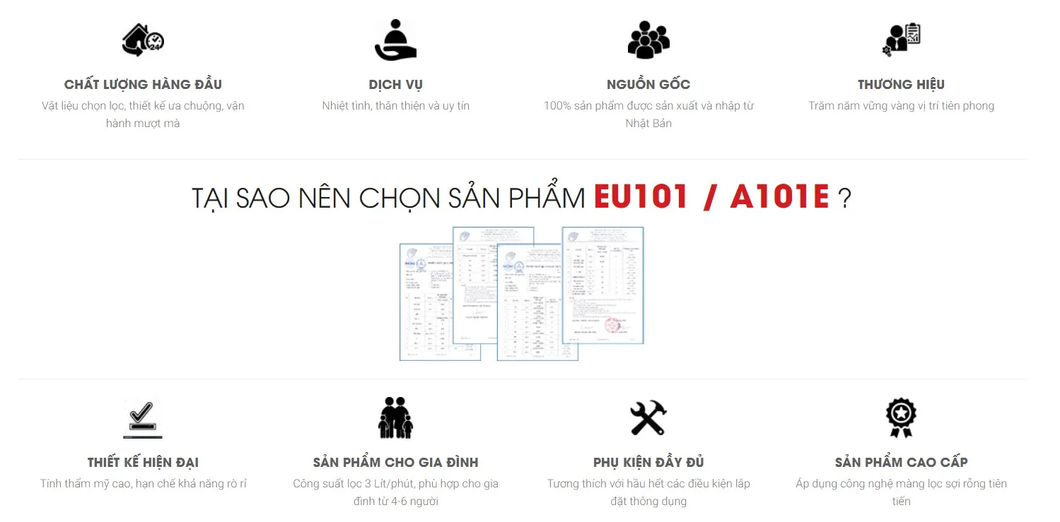 THIẾT BỊ LỌC NƯỚC DƯỚI BỒN RỬA CLEANSUI EU101 / A101E 1