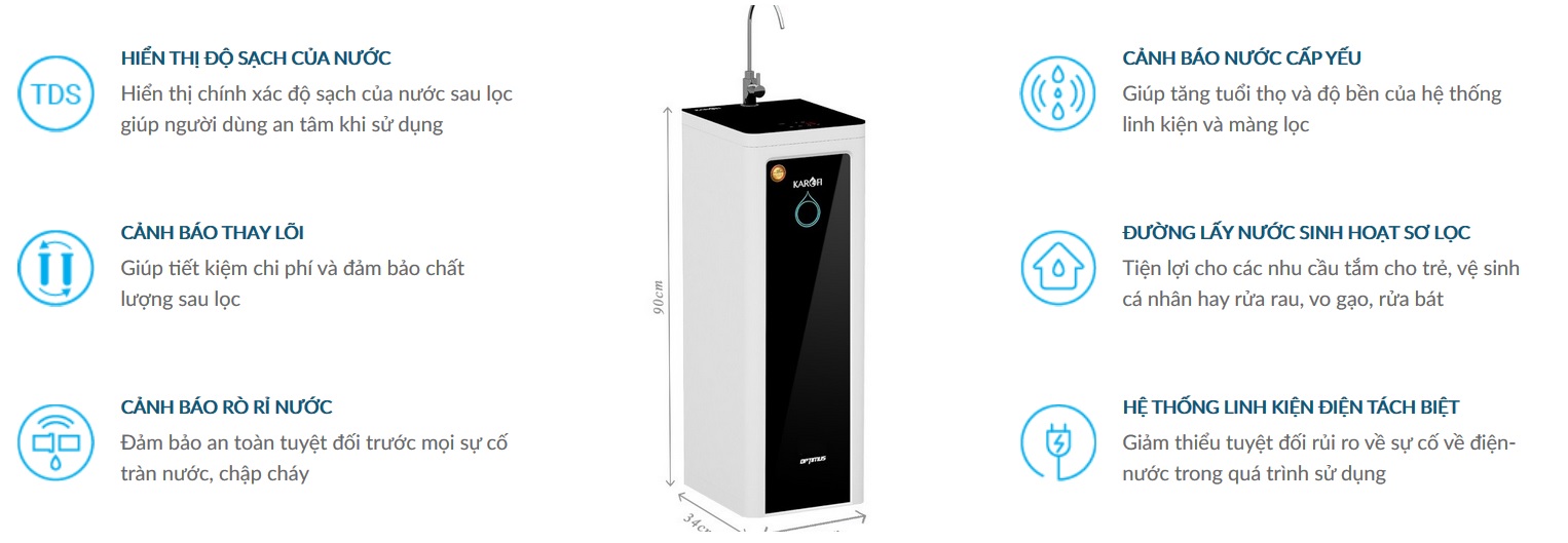 Máy lọc nước Karofi Optimus O-i228 5 Máy lọc nước Karofi Optimus O-i228 9