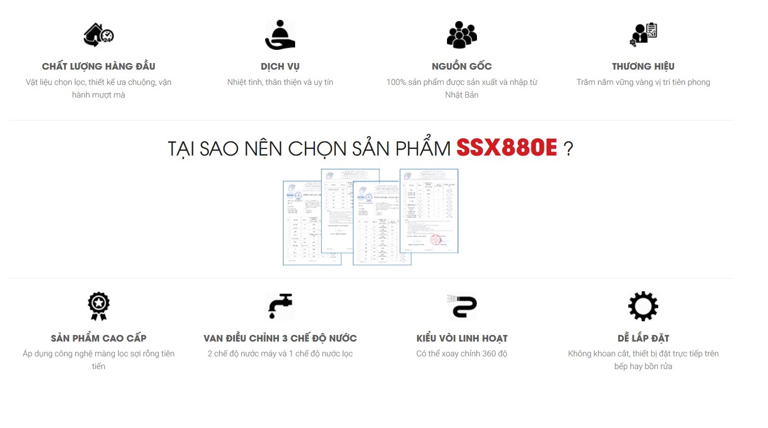 Thiết bị lọc nước Trên bồn rửa Cleansui SSX880E 1 Thiết bị lọc nước Trên bồn rửa Cleansui SSX880E 1