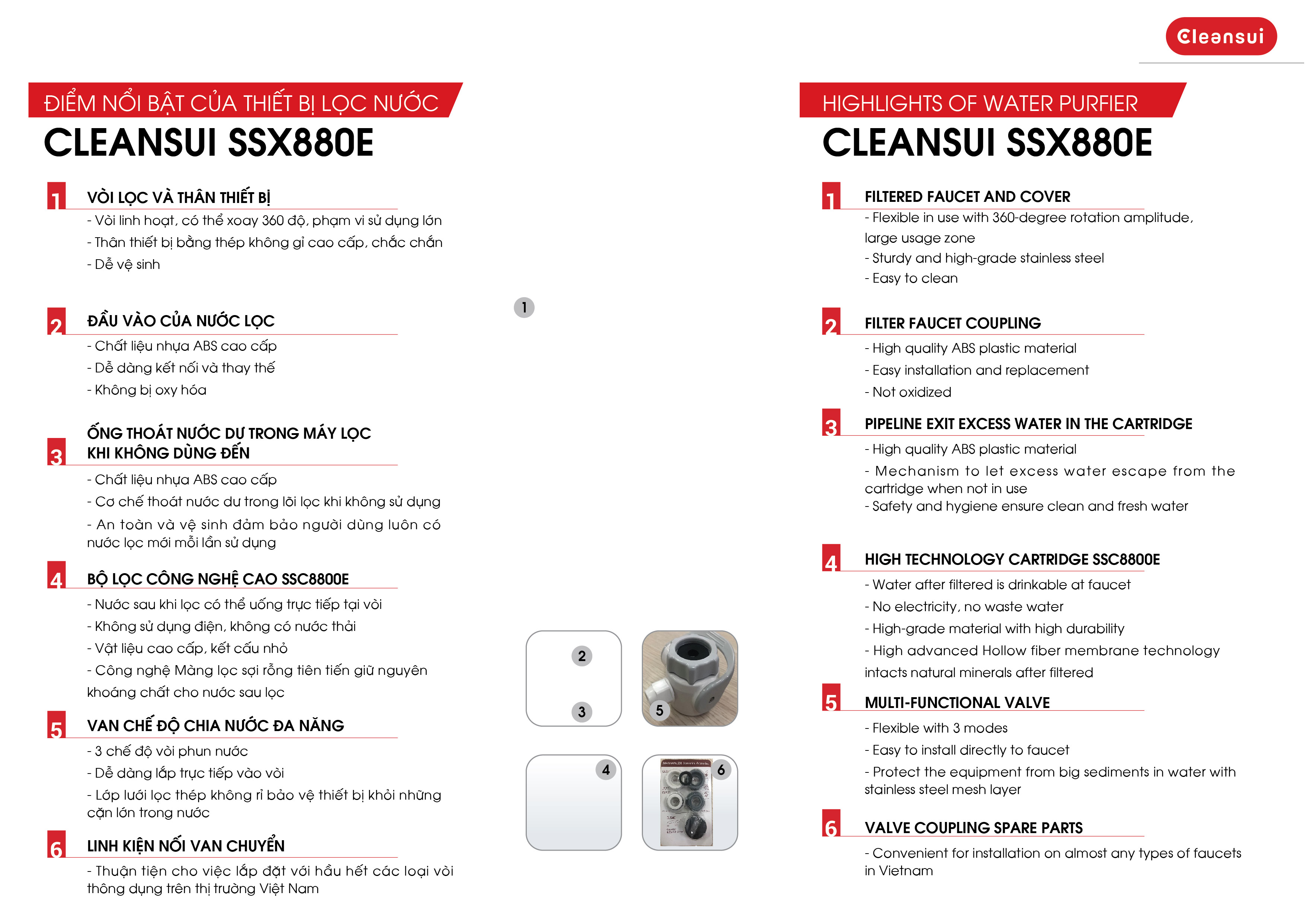 Thiết bị lọc nước Trên bồn rửa Cleansui SSX880E 2 Thiết bị lọc nước Trên bồn rửa Cleansui SSX880E 2