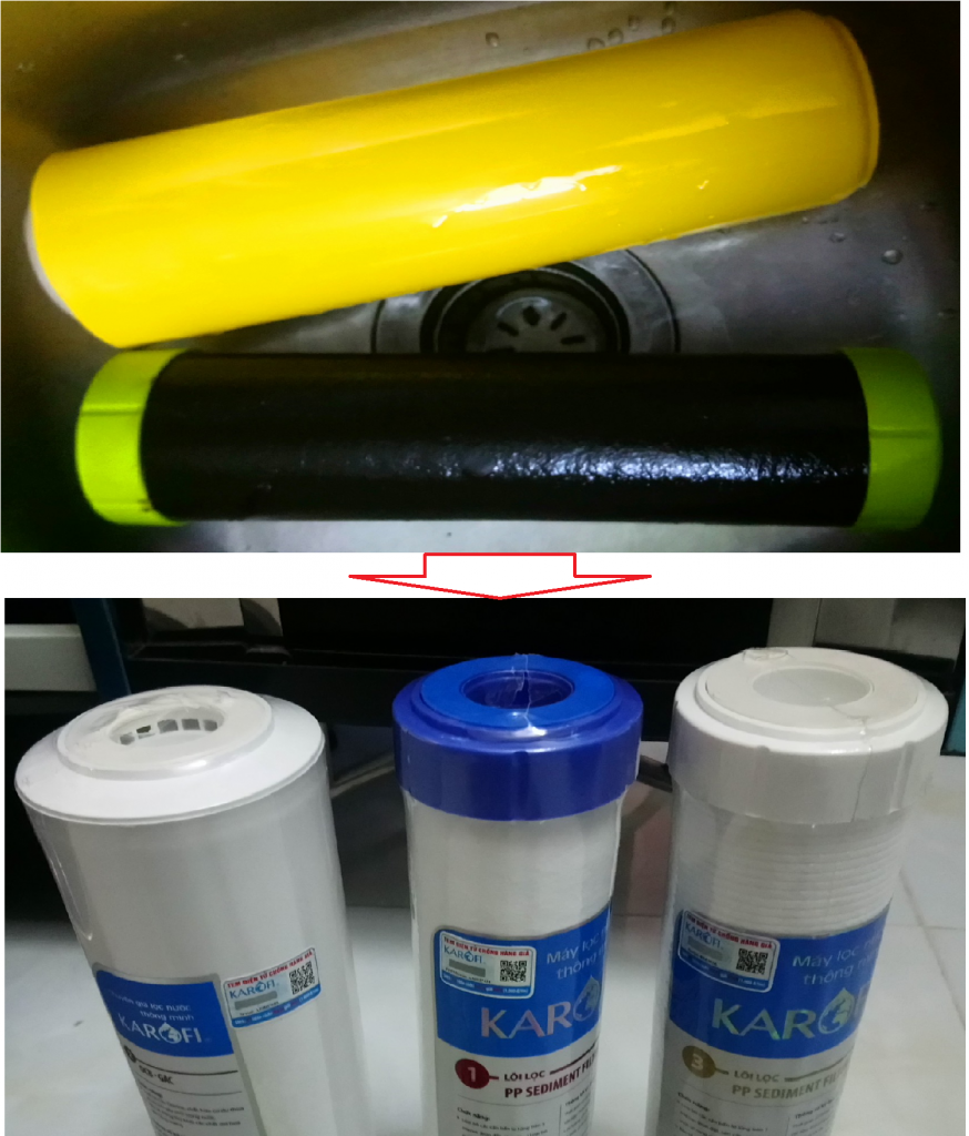 Nhận biết lõi lọc nước ro quá thời gian thay thế và cách thay lõi lọc nước ro #1 1 loi loc nuoc