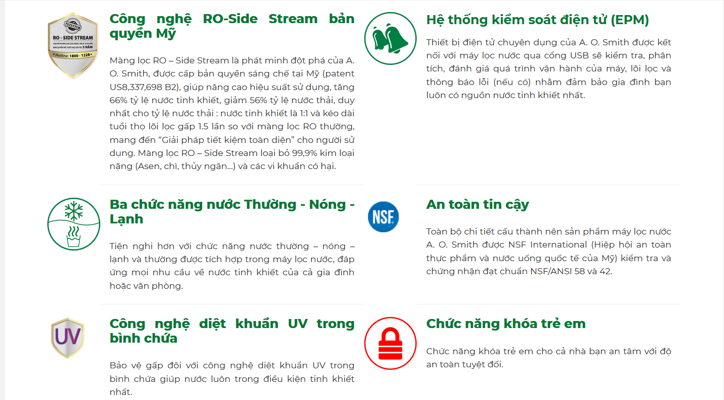 MÁY LỌC NƯỚC AOSMITH MÁY LỌC NƯỚC AOSMITH