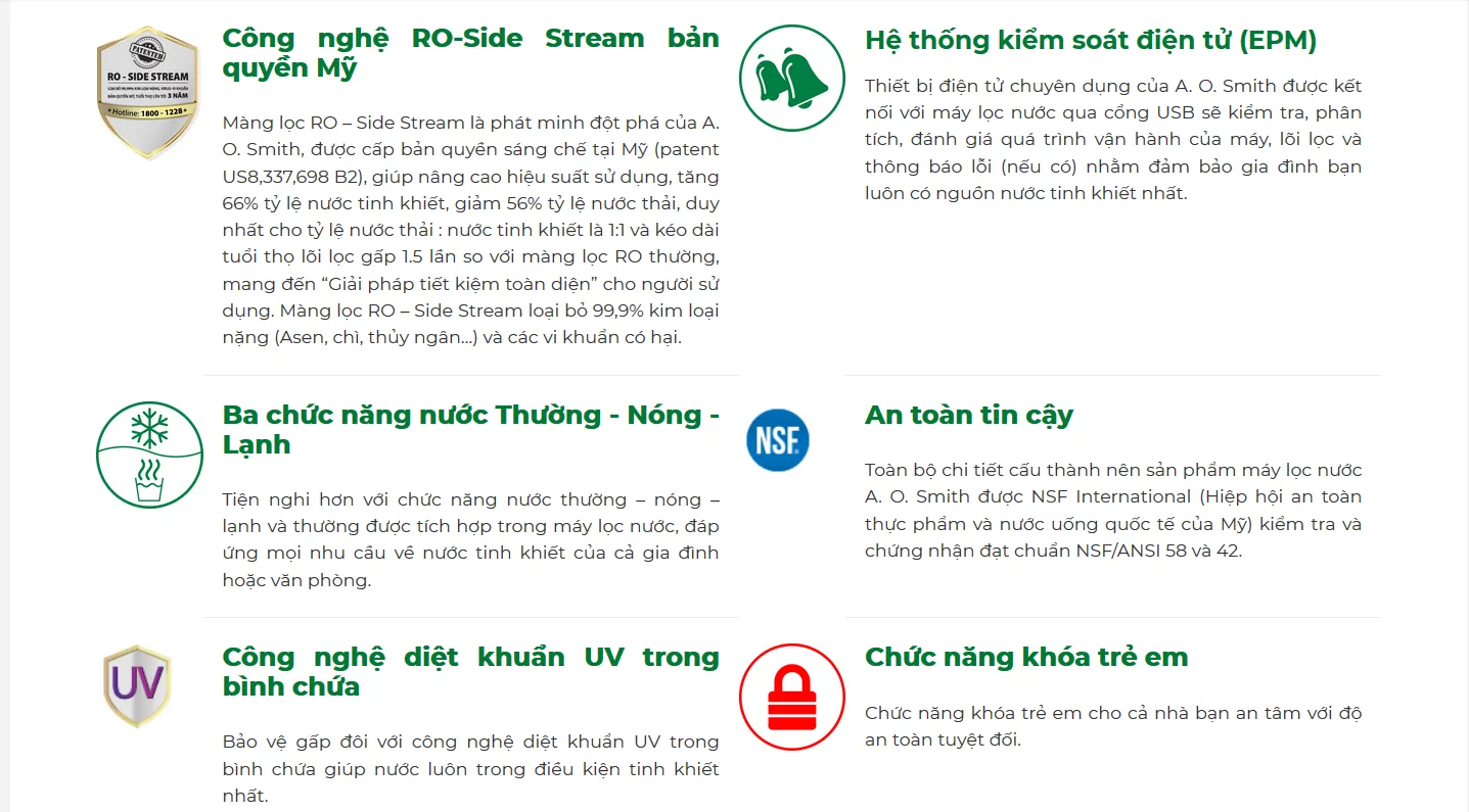 MÁY LỌC NƯỚC AOSMITH MÁY LỌC NƯỚC AOSMITH