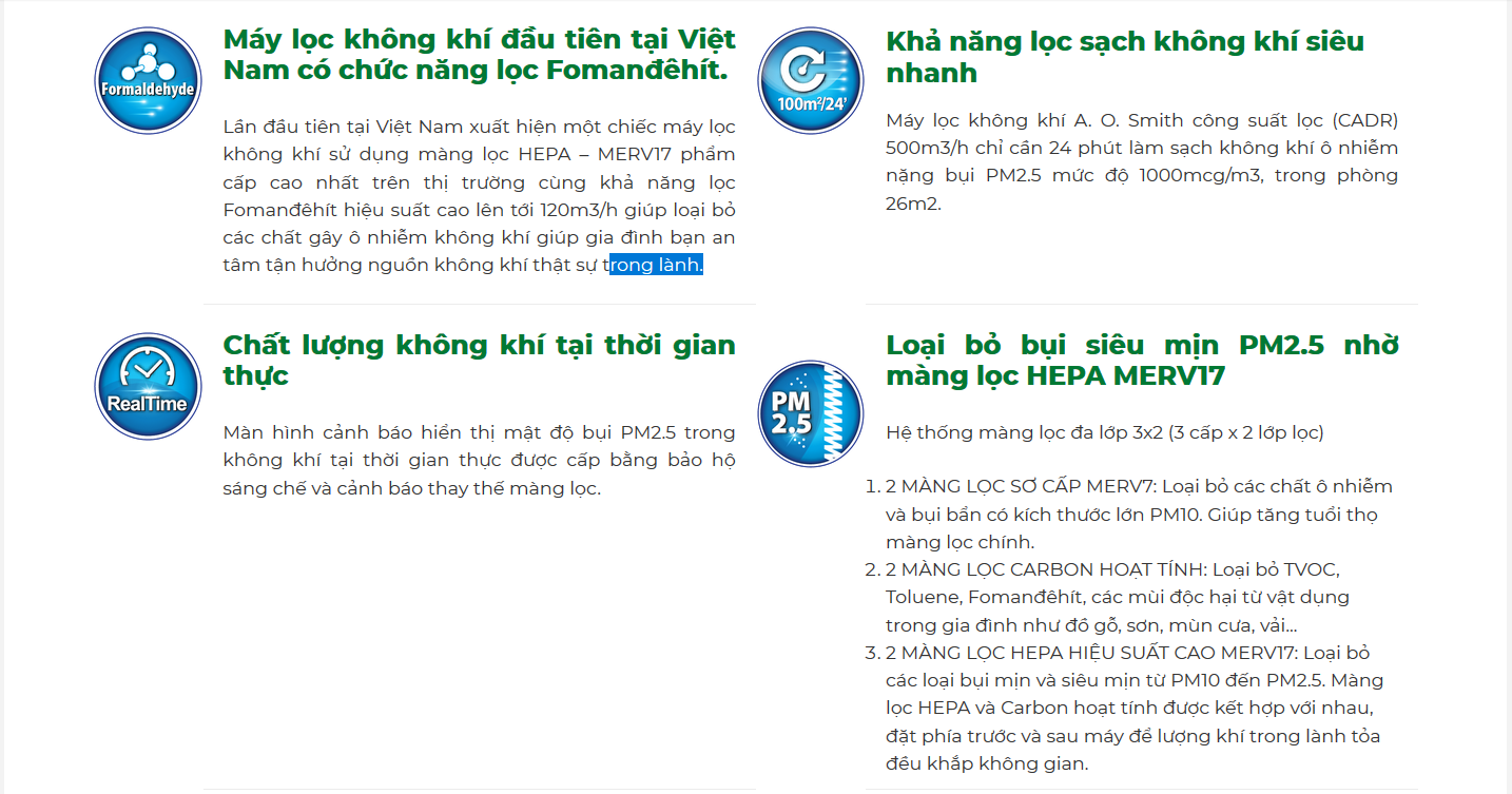 máy lọc không khí aosmith máy lọc không khí aosmith