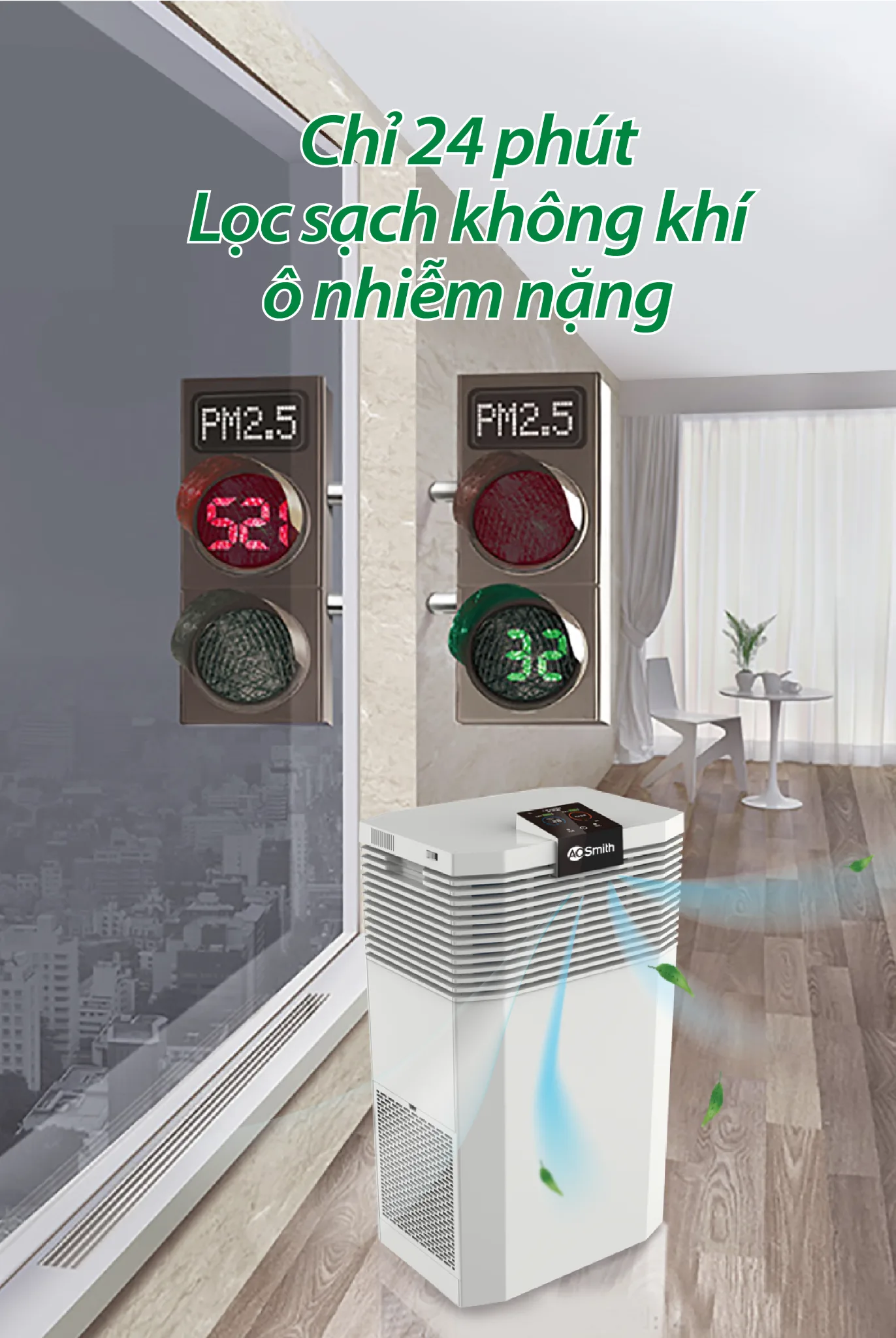 Máy lọc không khí AOSmith KJ420F-B01 12