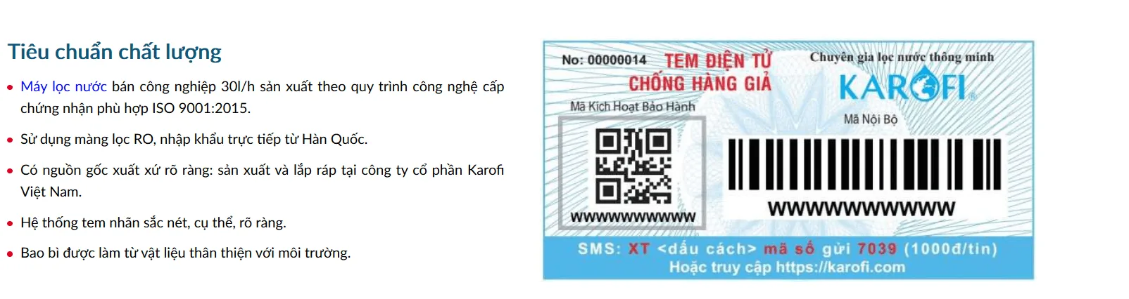 Máy lọc nước bán công nghiệp Karofi KT-KB30 4 Máy lọc nước bán công nghiệp Karofi