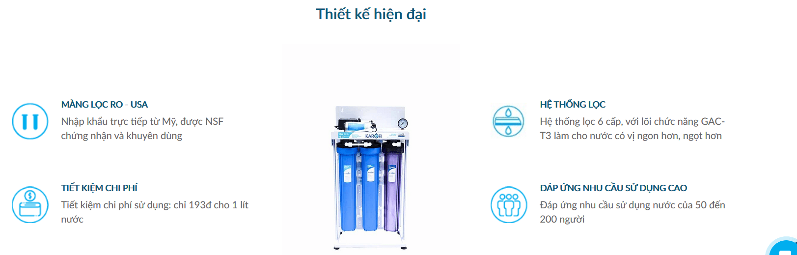 Máy lọc nước bán công nghiệp Karofi KT-KB50 5 Máy lọc nước bán công nghiệp Karofi KT-KB50 7