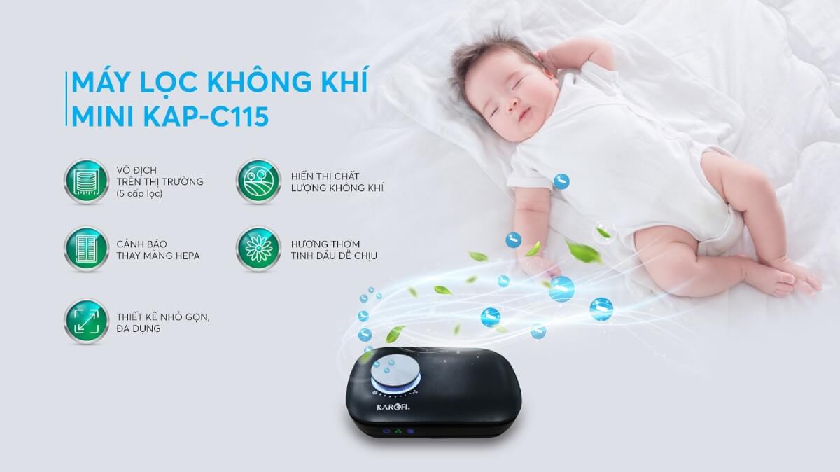 Máy lọc không khí mini Karofi KAP-C115