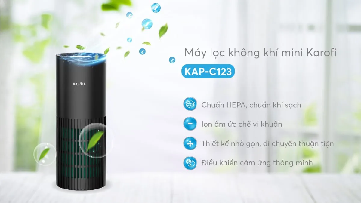 Máy lọc không khí mini Karofi KAP-C123