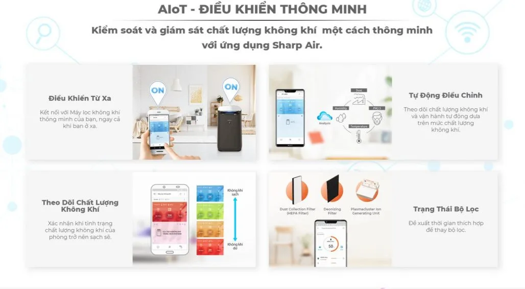 Máy lọc không khí Sharp FP-J80EV-H 8 Máy lọc không khí Sharp FP-J80EV-H 10