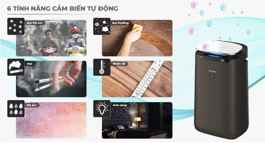 Máy lọc không khí Sharp FP-J80EV-H 9 Máy lọc không khí Sharp FP-J80EV-H 11